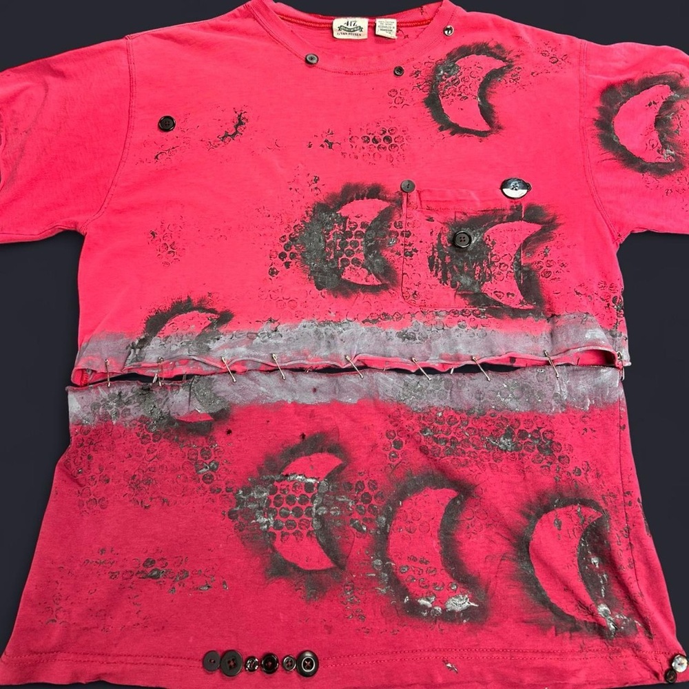 Van Heusen Pink and Black Graphic Tee